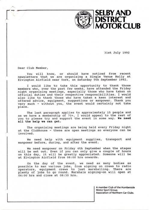 Selby and District Motor Club
