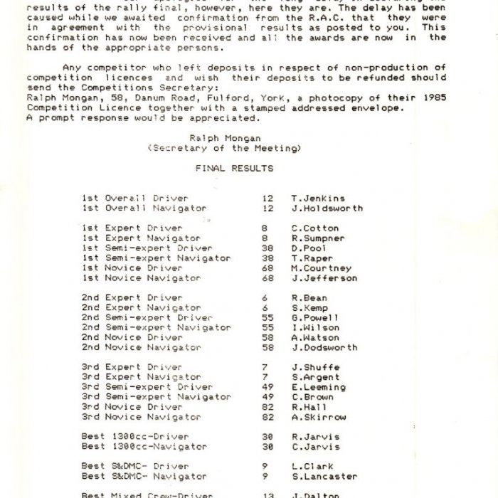Selby and District Motor Club