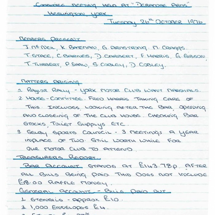Selby Motor Club Information