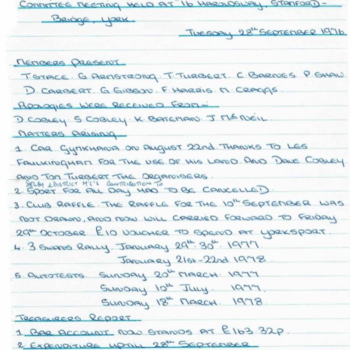 Selby Motor Club Information