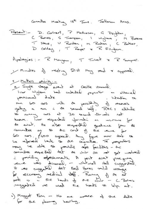 Selby Motor Club Information