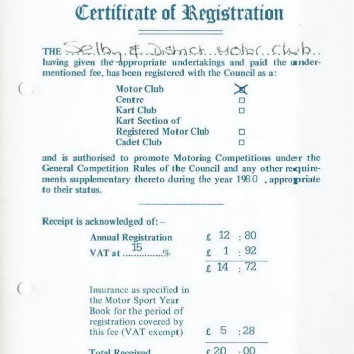 Selby Motor Club Information