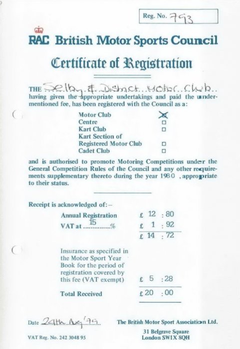 Selby Motor Club Information