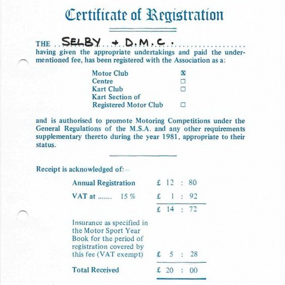 Selby Motor Club Information