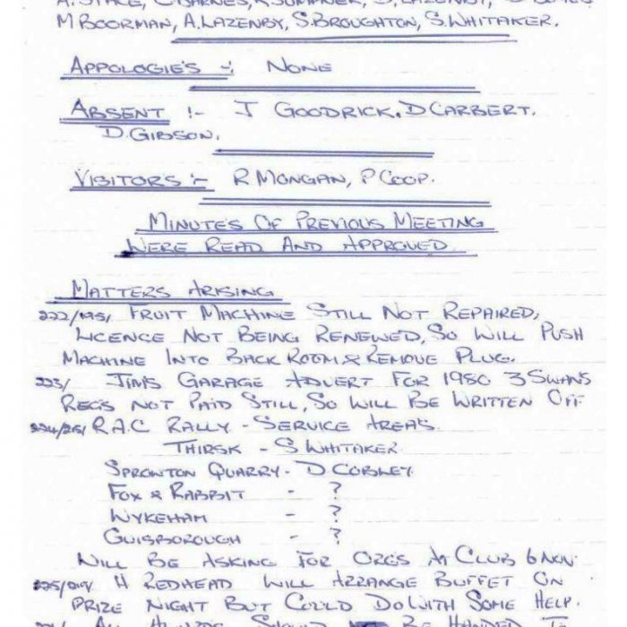 Selby Motor Club Information