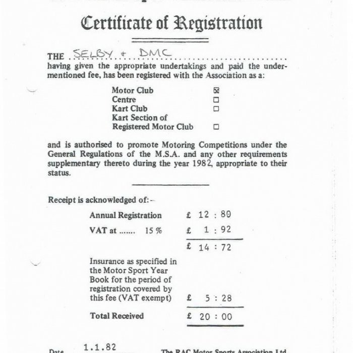 Selby Motor Club Information
