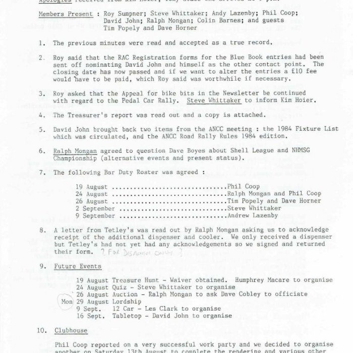 Selby Motor Club Information