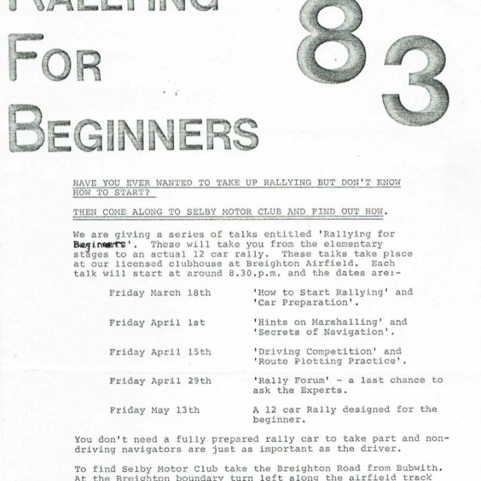 Selby Motor Club Information