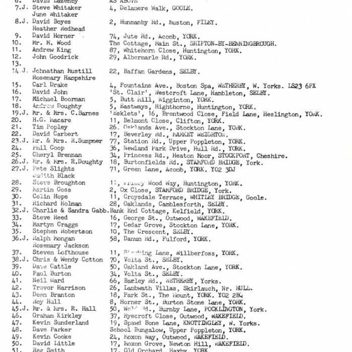 Selby Motor Club Information