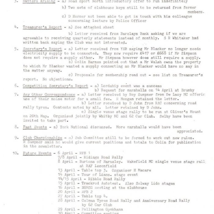Selby Motor Club Information
