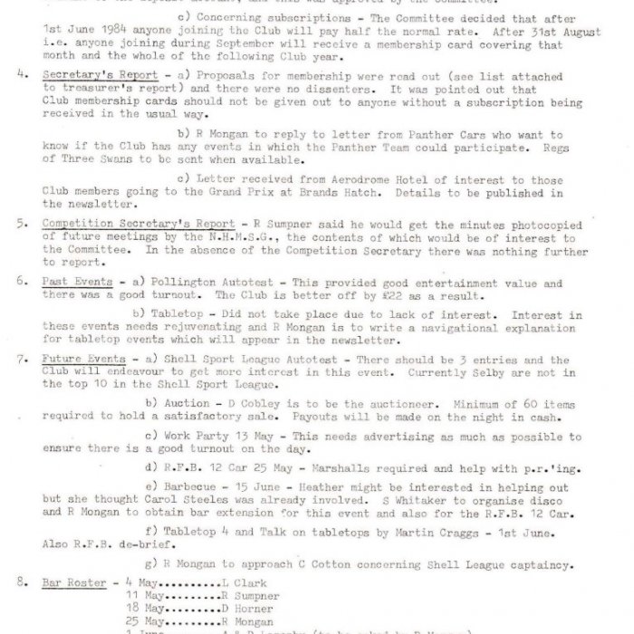 Selby Motor Club Information