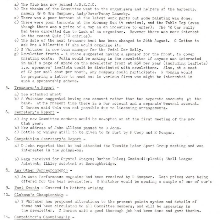 Selby Motor Club Information