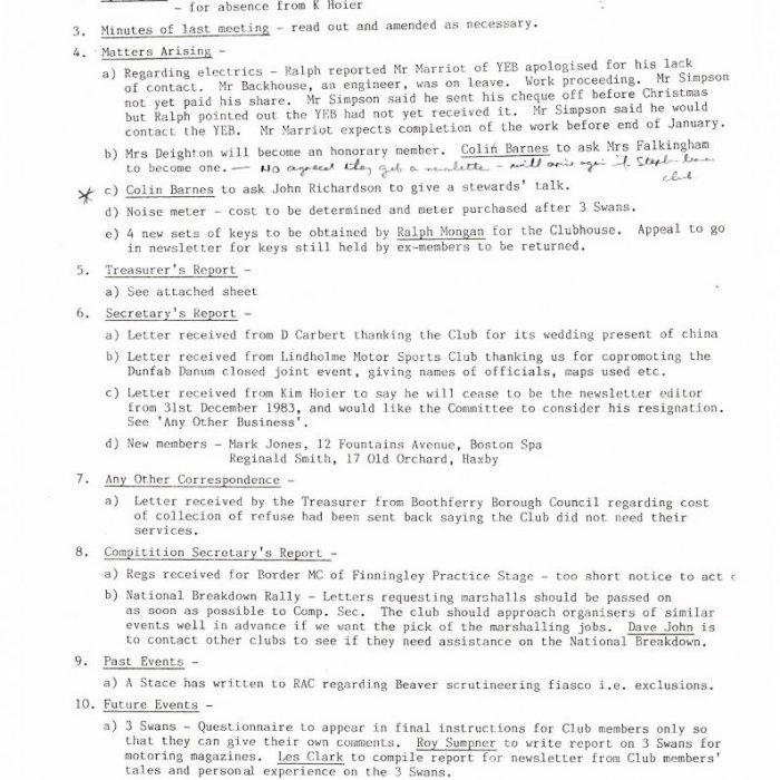 Selby Motor Club Information