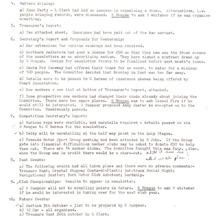 Selby Motor Club Information