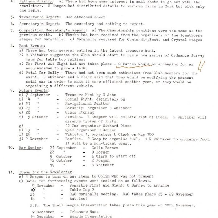 Selby Motor Club Information