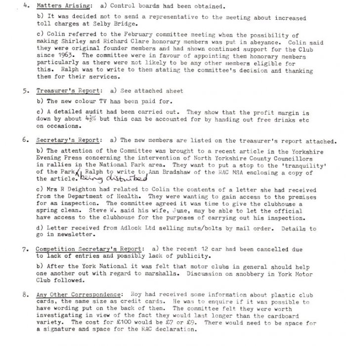 Selby Motor Club Information