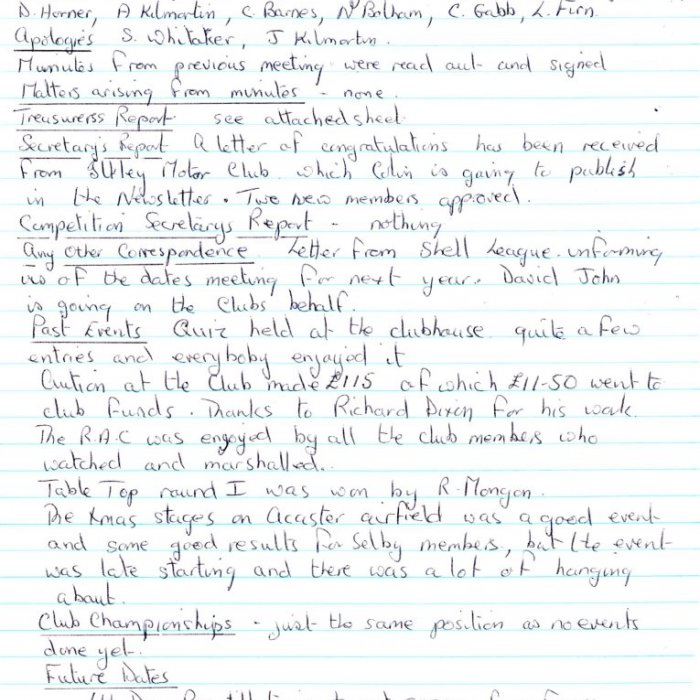Selby Motor Club Information