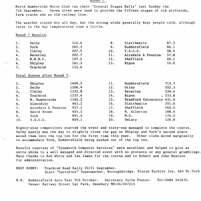 Selby Motor Club Information