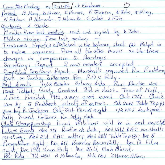 Selby Motor Club Information