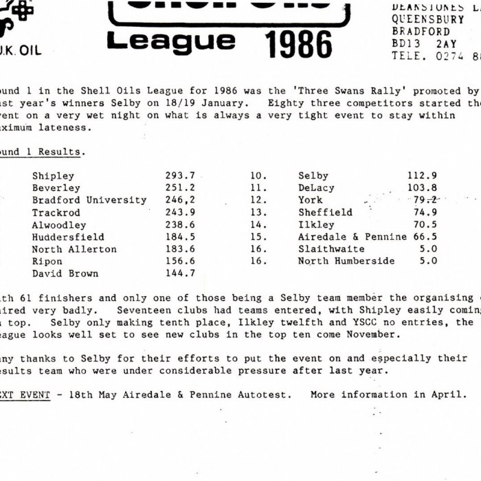 Selby Motor Club Information