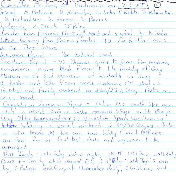 Selby Motor Club Information