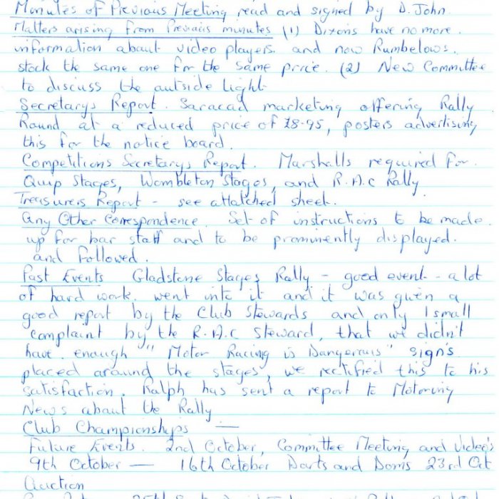 Selby Motor Club Information
