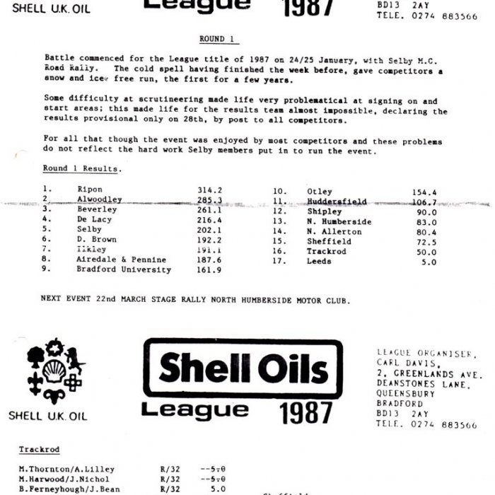 Selby Motor Club Information