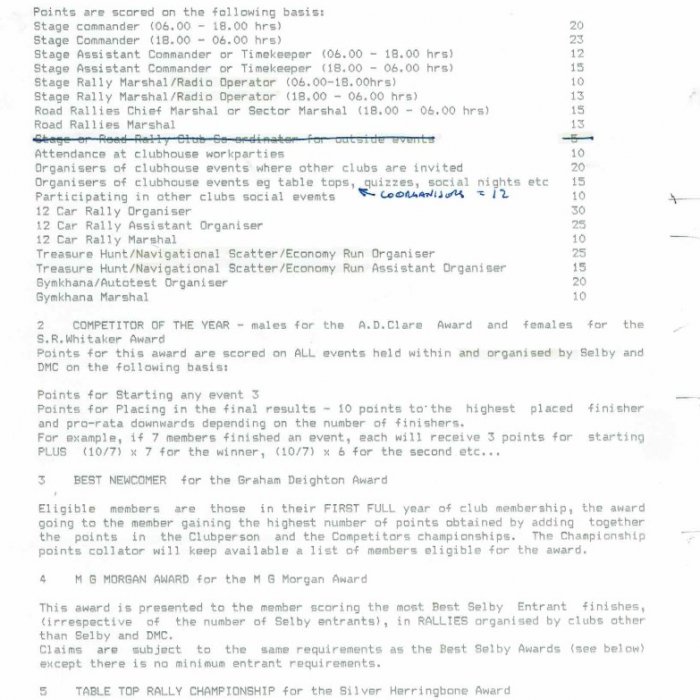 Selby Motor Club Information