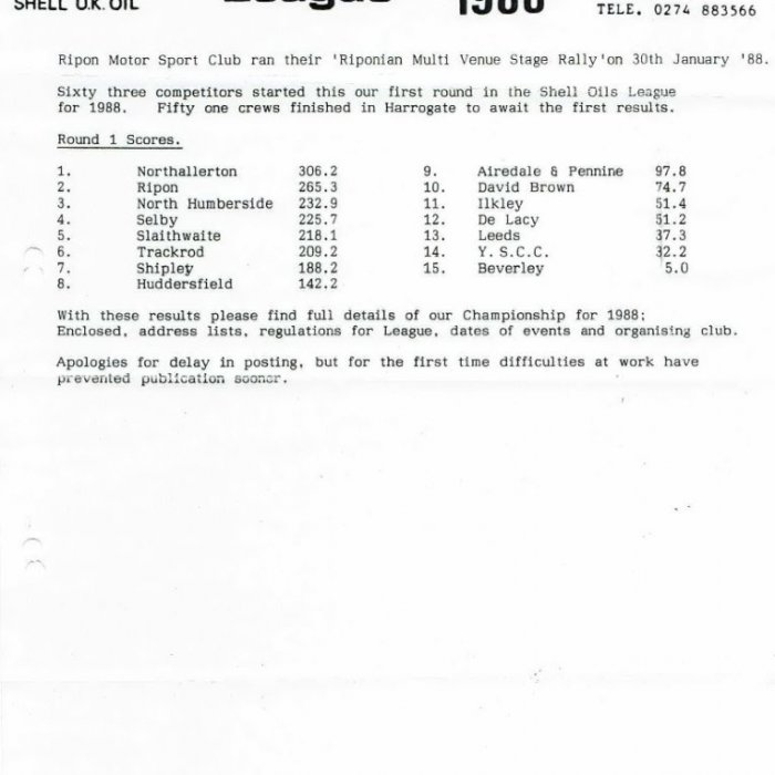 Selby Motor Club Information