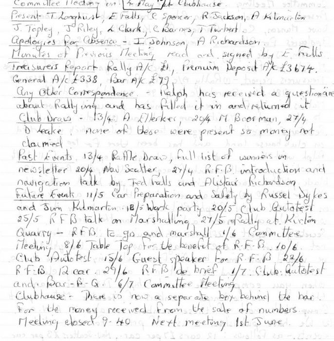 Selby Motor Club Information