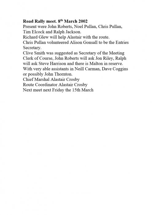 Selby Motor Club Information