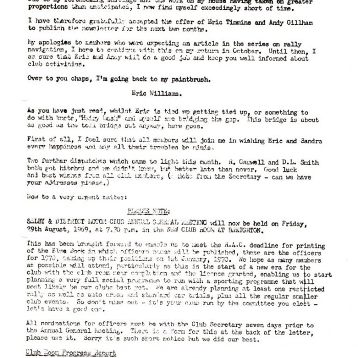 Selby Motor Club Newsletters