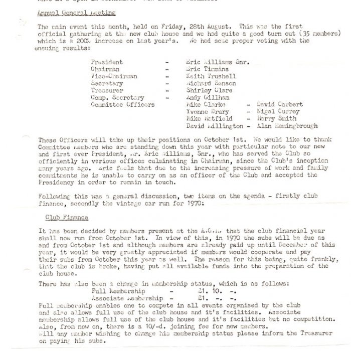 Selby Motor Club Newsletters
