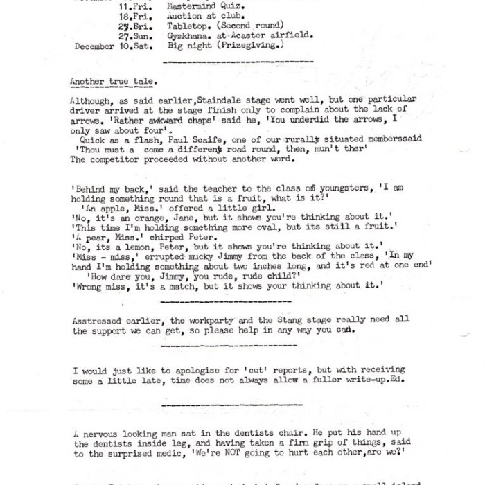 Selby Motor Club Newsletters