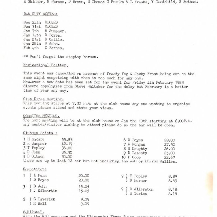 Selby Motor Club Newsletters