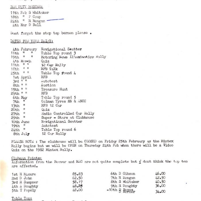 Selby Motor Club Newsletters