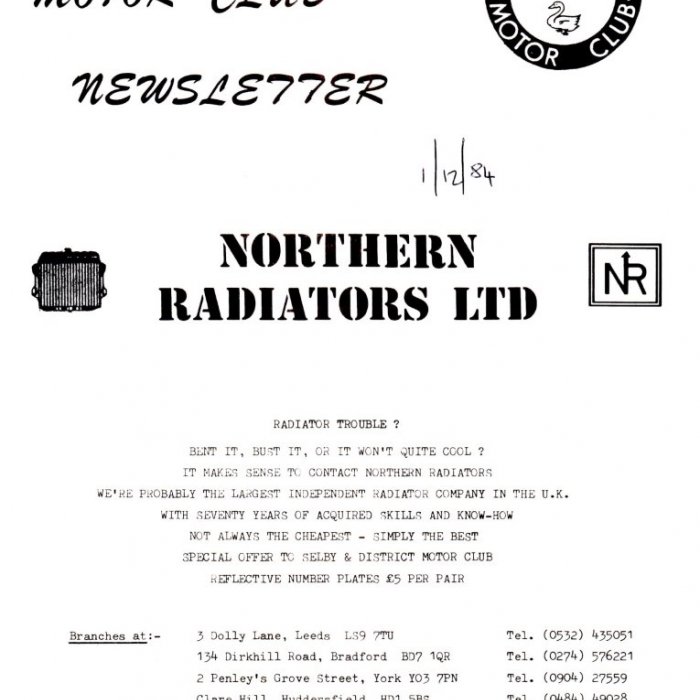 Selby Motor Club Newsletters