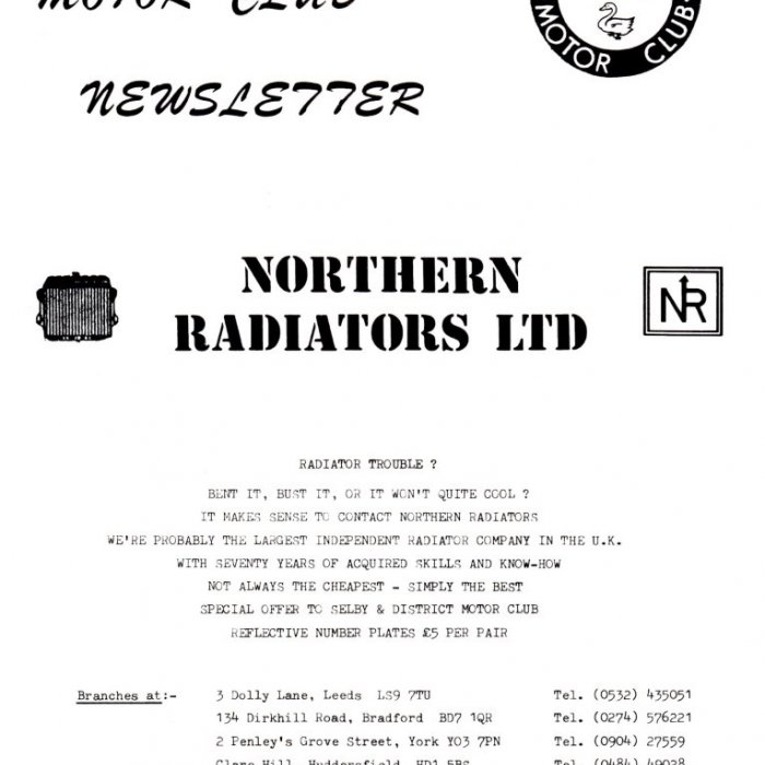Selby Motor Club Newsletters
