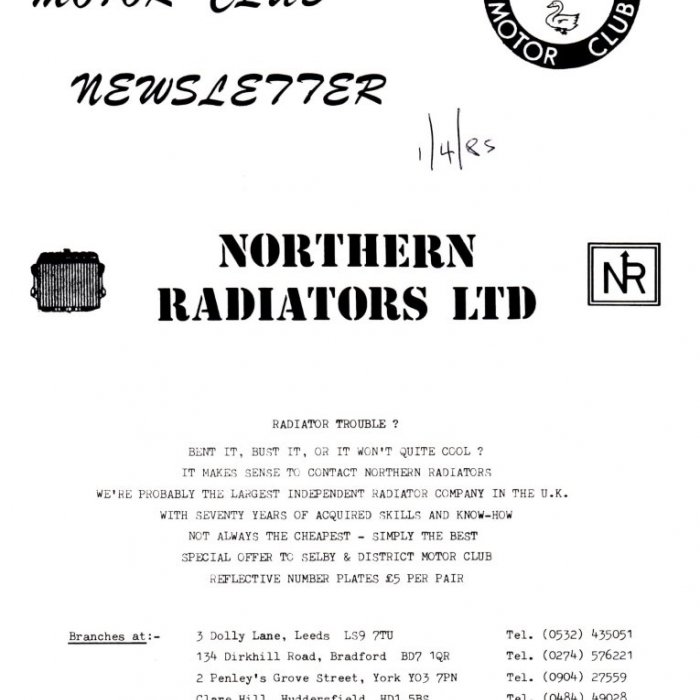 Selby Motor Club Newsletters