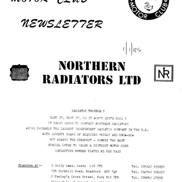 Selby Motor Club Newsletters