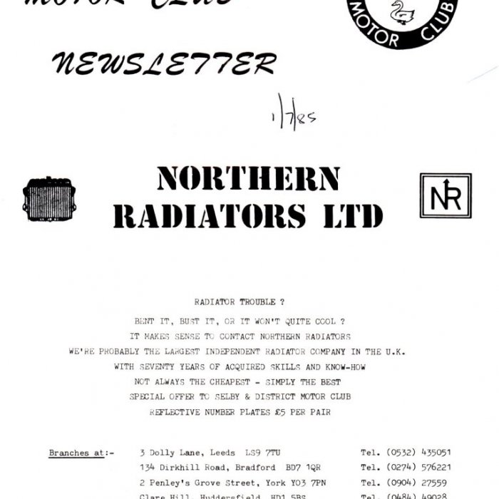 Selby Motor Club Newsletters