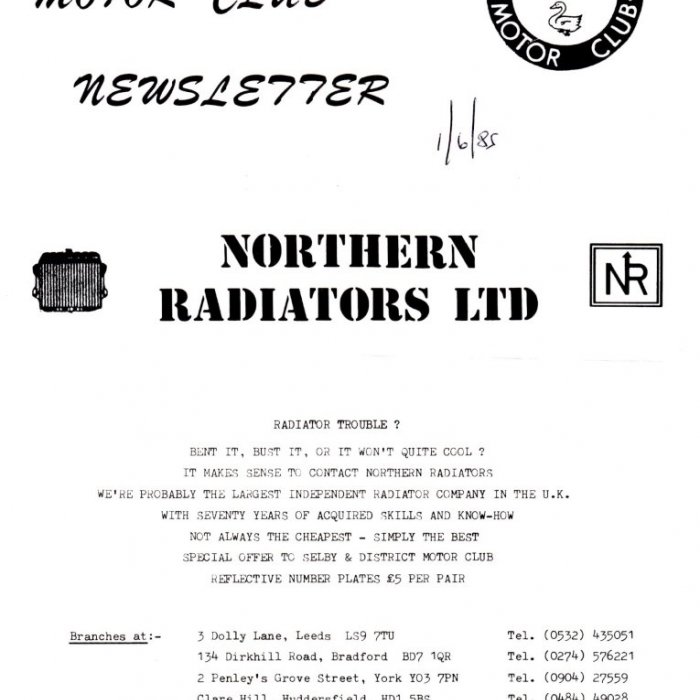 Selby Motor Club Newsletters