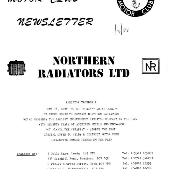 Selby Motor Club Newsletters