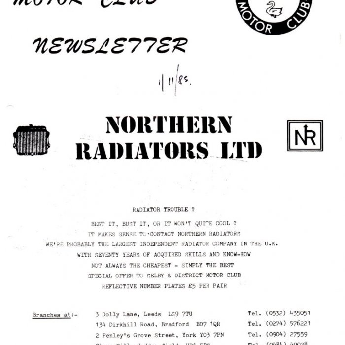 Selby Motor Club Newsletters