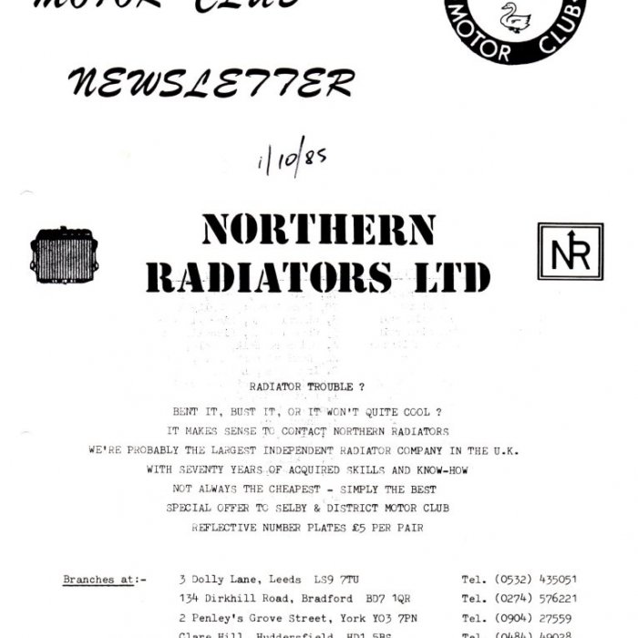 Selby Motor Club Newsletters