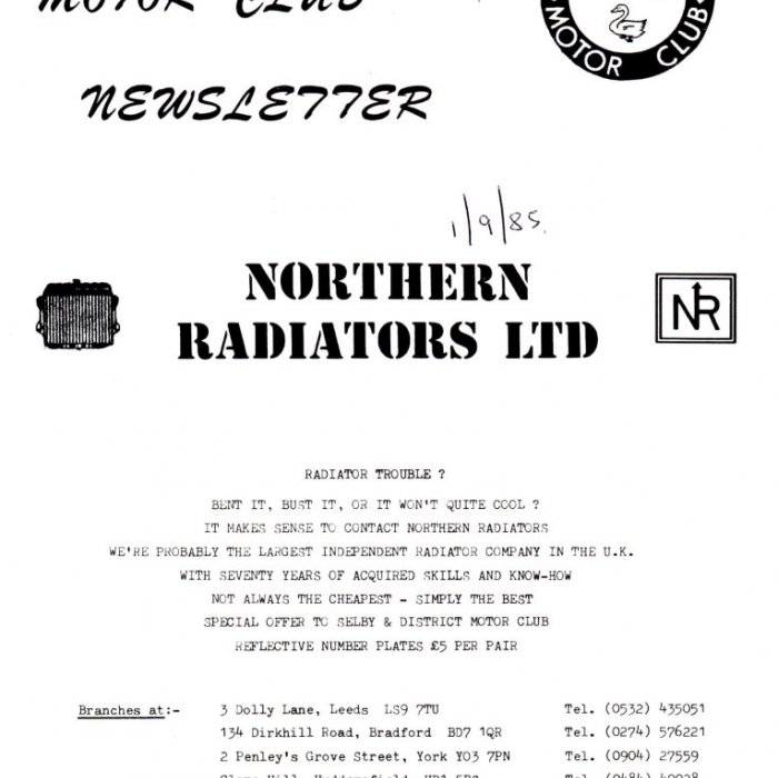 Selby Motor Club Newsletters