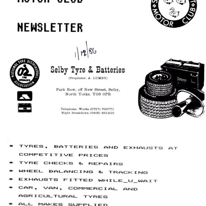 Selby Motor Club Newsletters