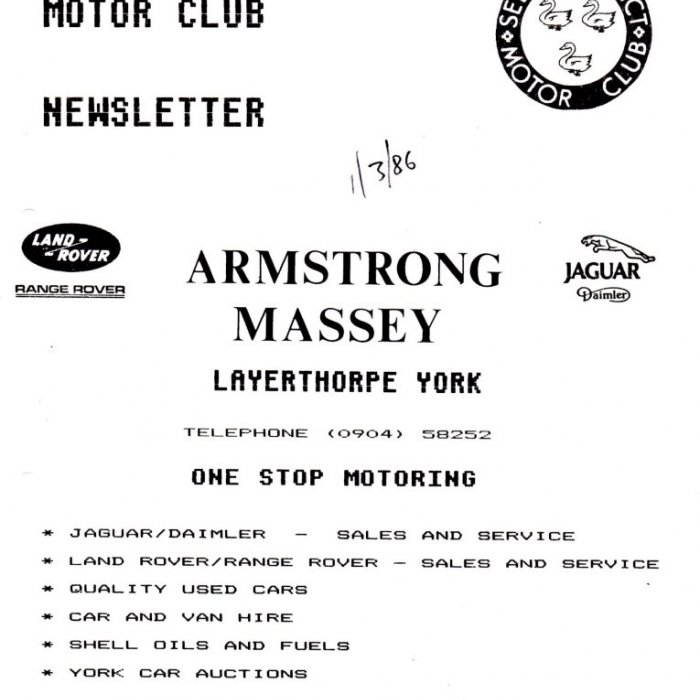 Selby Motor Club Newsletters