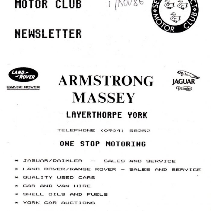 Selby Motor Club Newsletters