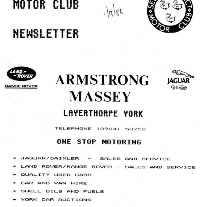 Selby Motor Club Newsletters